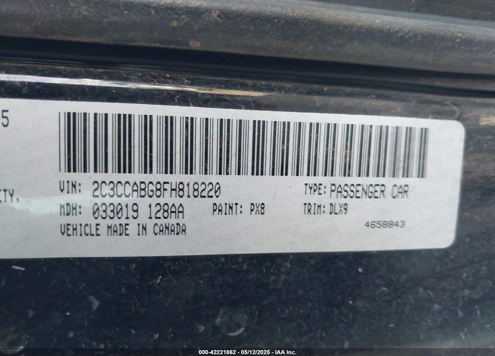 2015 CHRYSLER 300 VIN: 2C3CCABG8FH818220
