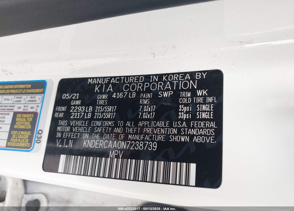 2022 KIA SELTOS EX VIN: KNDERCAA0N7238739