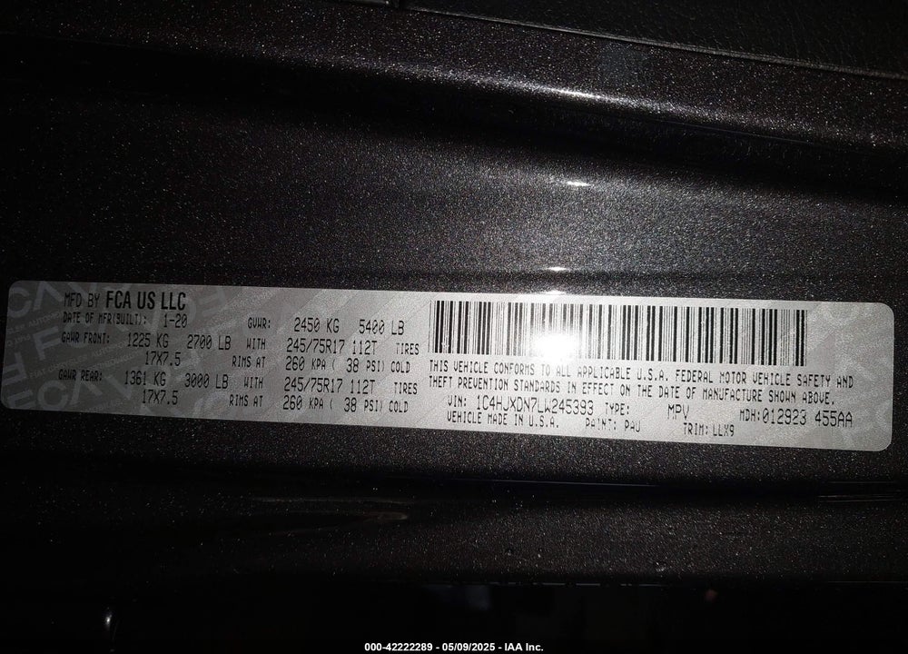 2020 JEEP WRANGLER UNLIMITED FREEDOM 4X4 VIN: 1C4HJXDN7LW245393