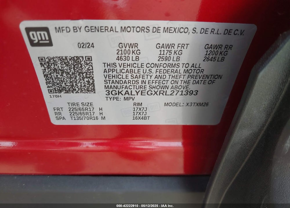 2024 GMC TERRAIN VIN: 3GKALYEGXRL271393