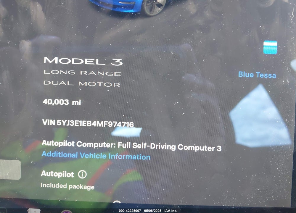 2021 TESLA MODEL 3 VIN: 5YJ3E1EB4MF974716