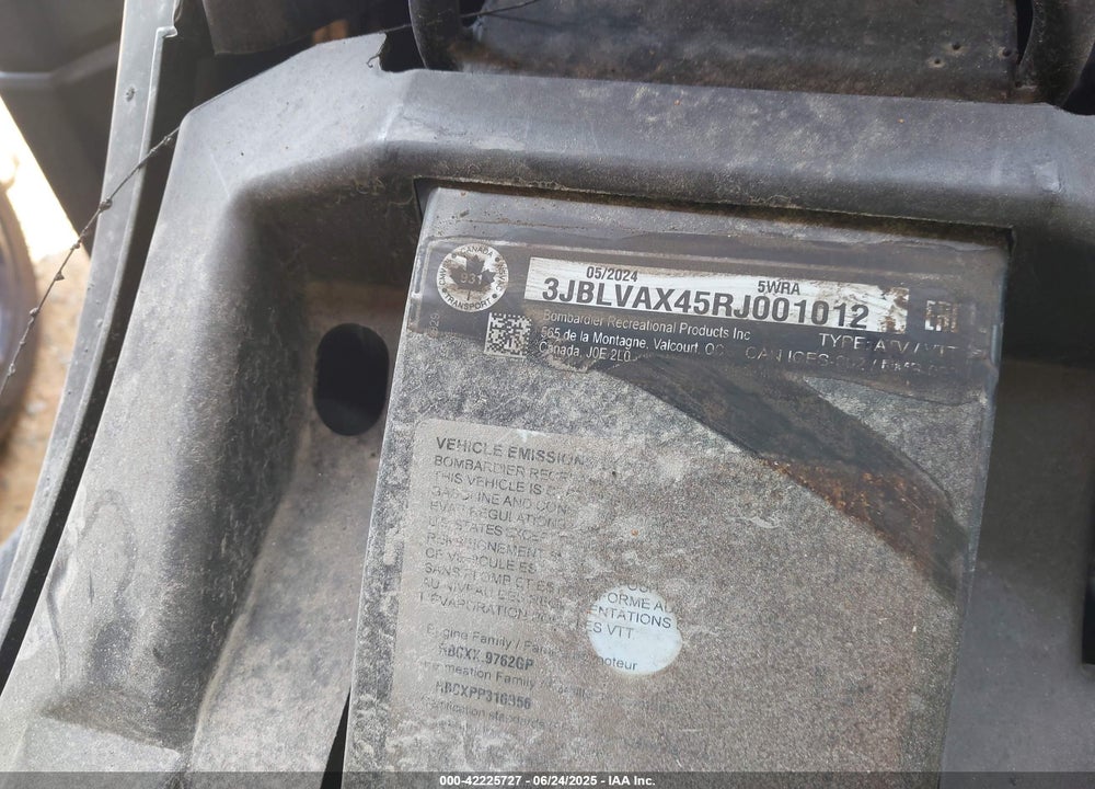 2024 CAN-AM OUTLANDER MAX LIMITED 1000R VIN: 3JBLVAX45RJ001012