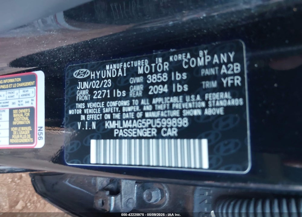 2023 HYUNDAI ELANTRA VIN: KMHLM4AG5PU599898