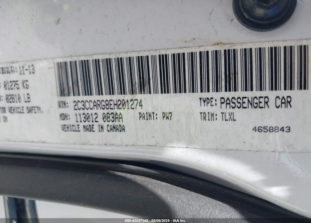 2014 CHRYSLER 300 VIN: 2C3CCARG8EH201274