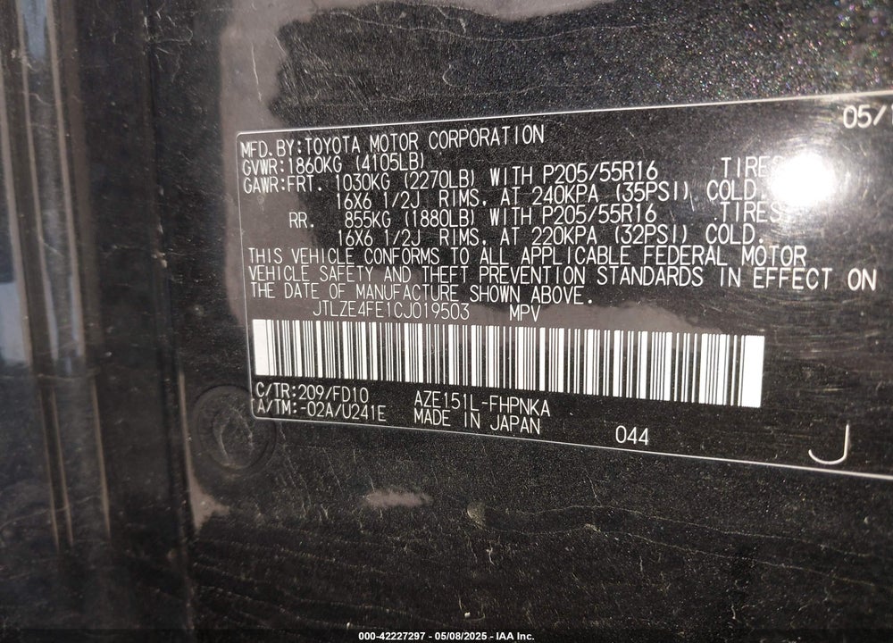 2012 SCION XB VIN: JTLZE4FE1CJ019503