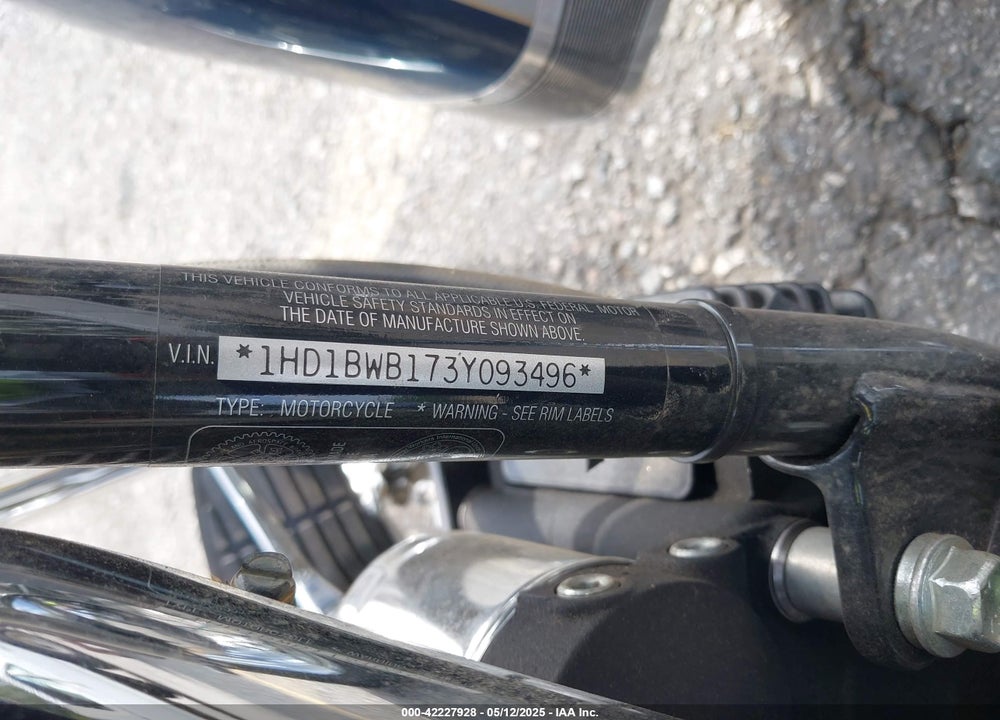 2003 HARLEY-DAVIDSON FLSTCI VIN: 1HD1BWB173Y093496