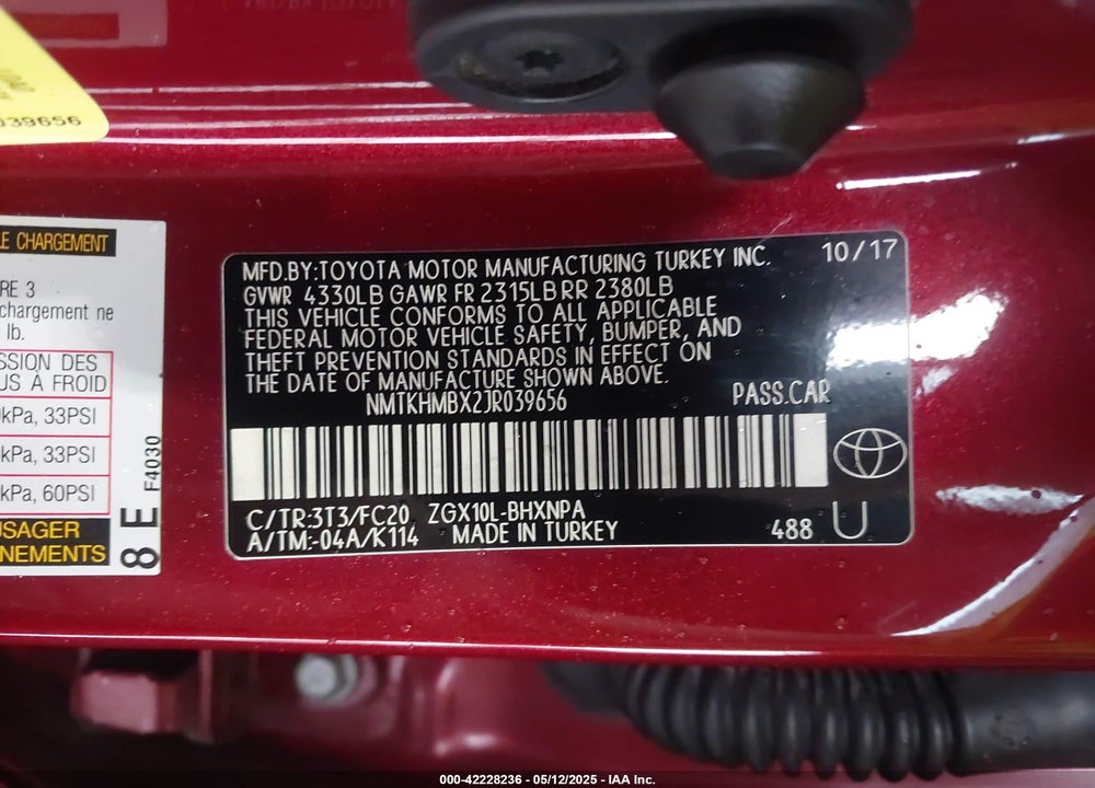 2018 TOYOTA C-HR XLE VIN: NMTKHMBX2JR039656