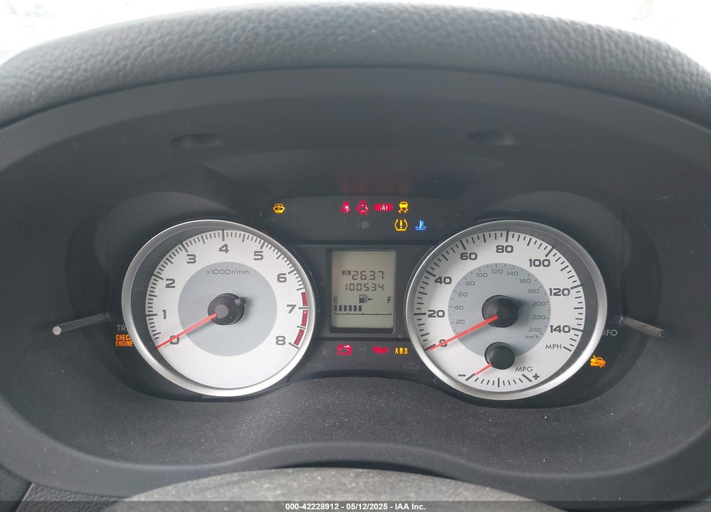 2012 SUBARU IMPREZA VIN: JF1GPAL60CG225214
