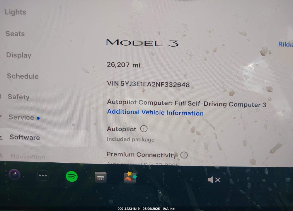 2022 TESLA MODEL 3 REAR-WHEEL DRIVE VIN: 5YJ3E1EA2NF332648