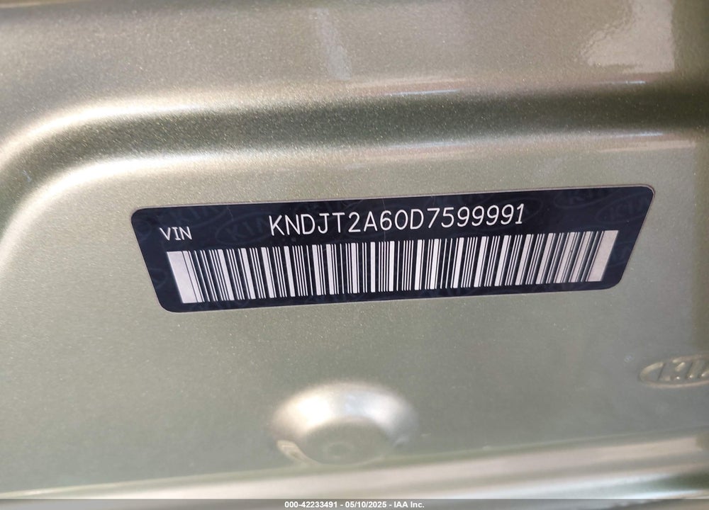 2013 KIA SOUL VIN: KNDJT2A60D7599991
