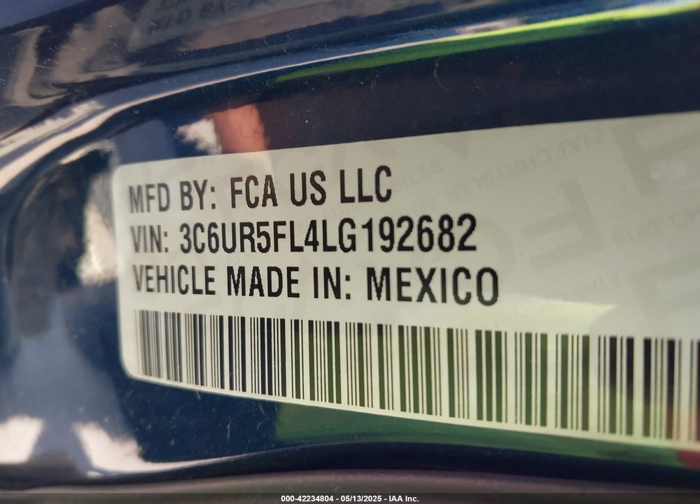 2020 RAM 2500 VIN: 3C6UR5FL4LG192682