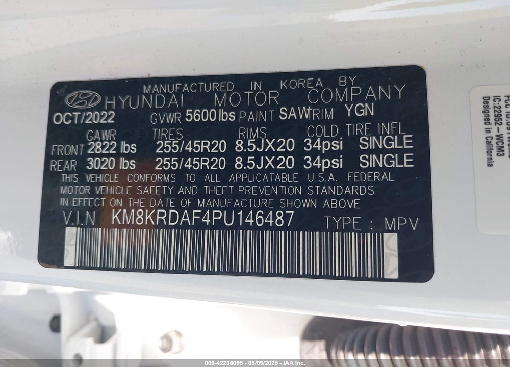 2023 HYUNDAI IONIQ 5 VIN: KM8KRDAF4PU146487