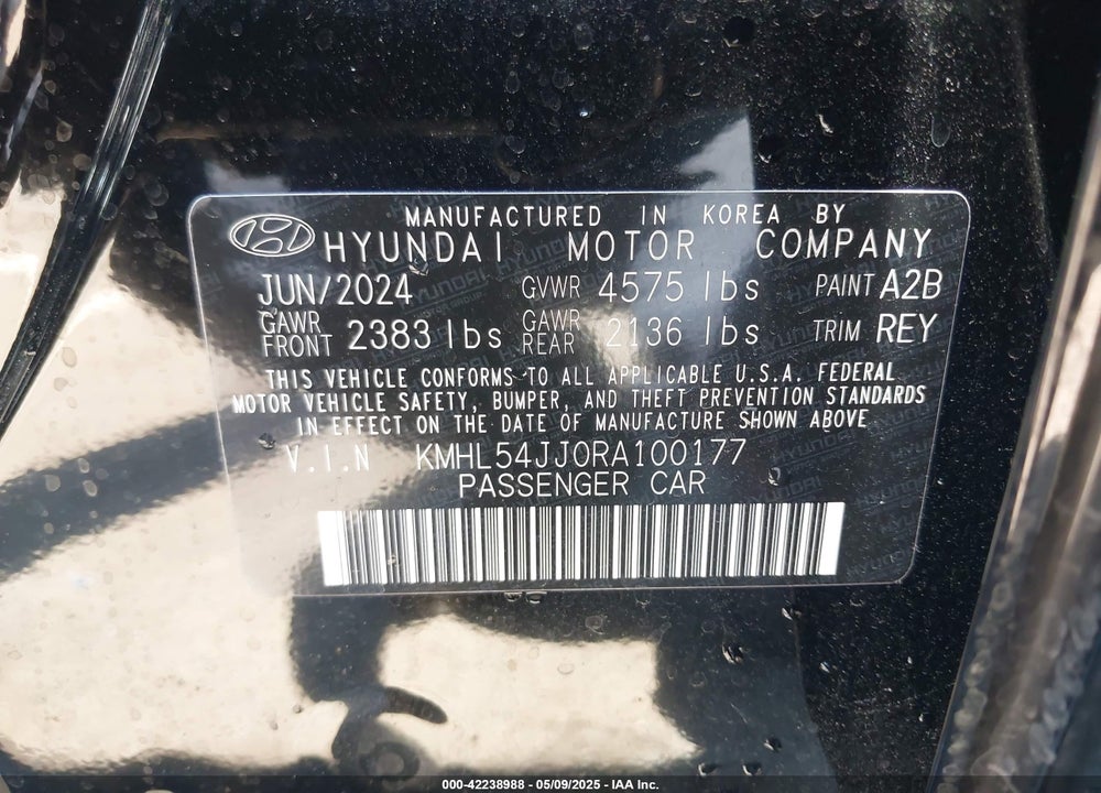 2024 HYUNDAI SONATA HYBRID VIN: KMHL54JJ0RA100177