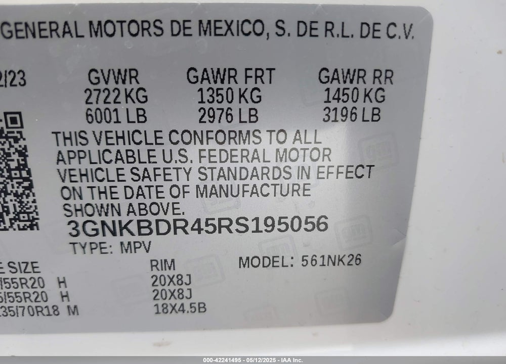 2024 CHEVROLET BLAZER VIN: 3GNKBDR45RS195056