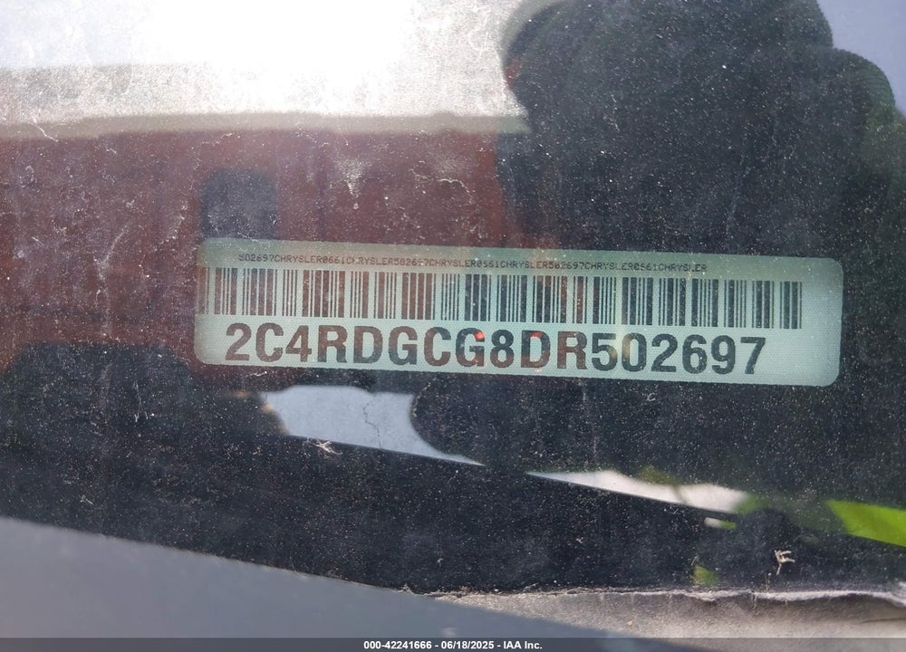 2013 DODGE GRAND CARAVAN SXT VIN: 2C4RDGCG8DR502697