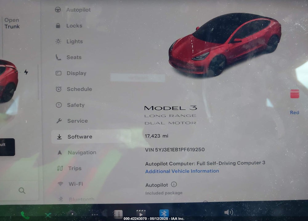 2023 TESLA MODEL 3 LONG RANGE DUAL MOTOR ALL-WHEEL DRIVE VIN: 5YJ3E1EB1PF619250