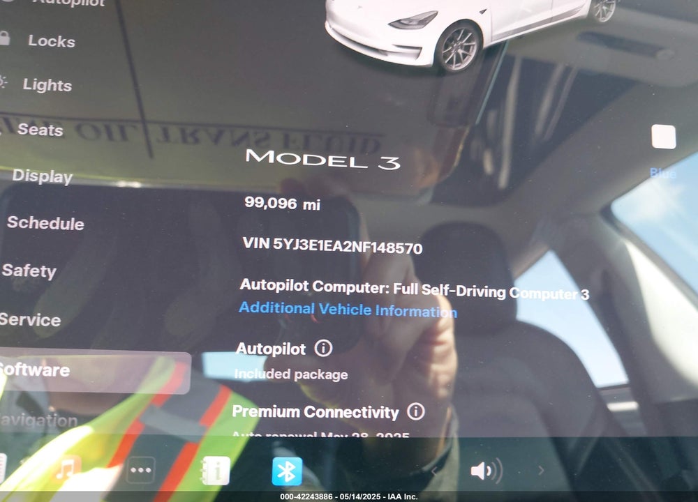 2022 TESLA MODEL 3 VIN: 5YJ3E1EA2NF148570