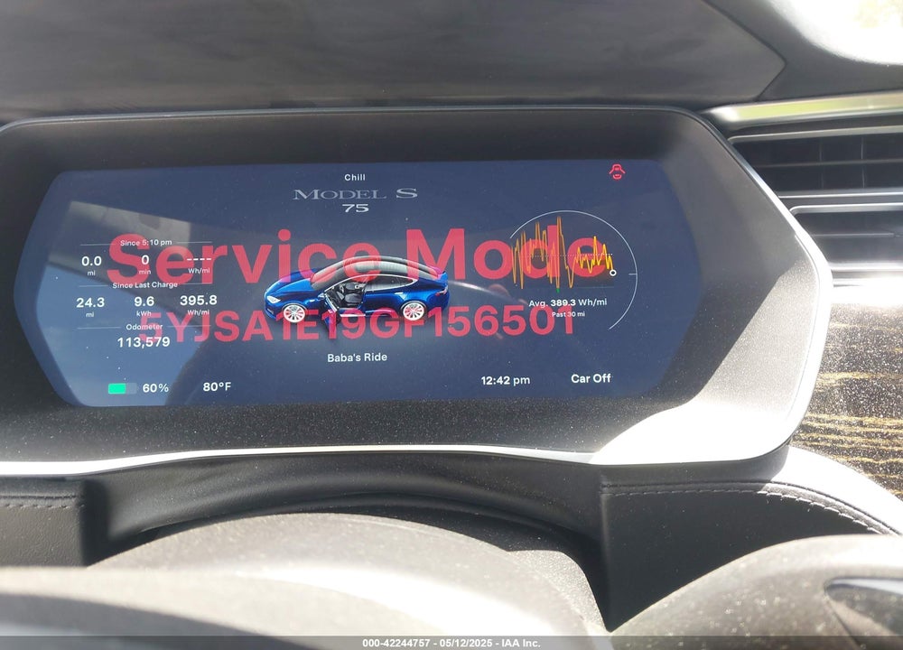 2016 TESLA MODEL S VIN: 5YJSA1E19GF156501