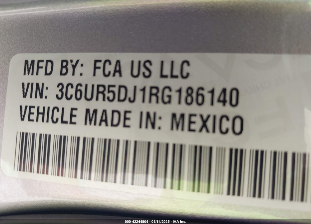 2024 RAM 2500 VIN: 3C6UR5DJ1RG186140