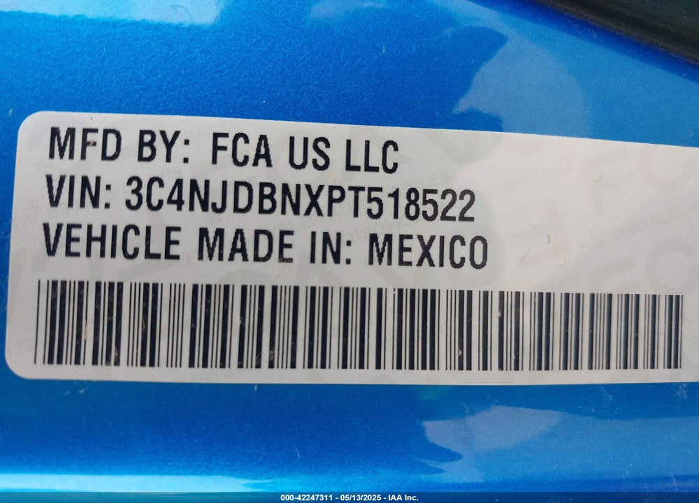 2023 JEEP COMPASS VIN: 3C4NJDBNXPT518522