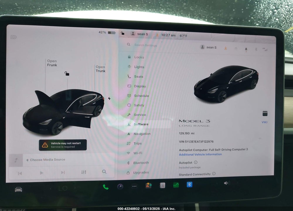 2018 TESLA MODEL 3 LONG RANGE/MID RANGE VIN: 5YJ3E1EA7JF122976