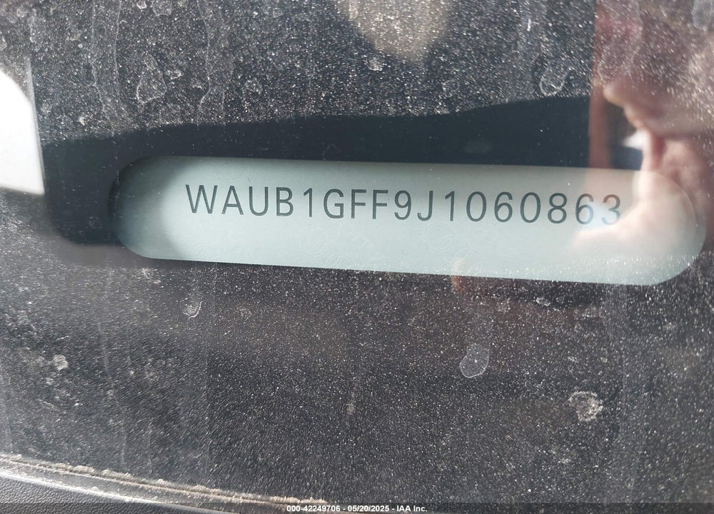 2018 AUDI S3 VIN: WAUB1GFF9J1060863