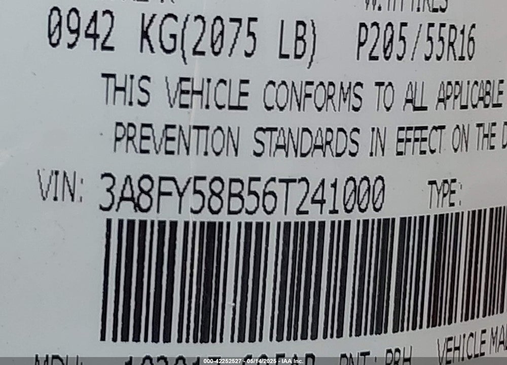 2006 CHRYSLER PT CRUISER TOURING VIN: 3A8FY58B56T241000