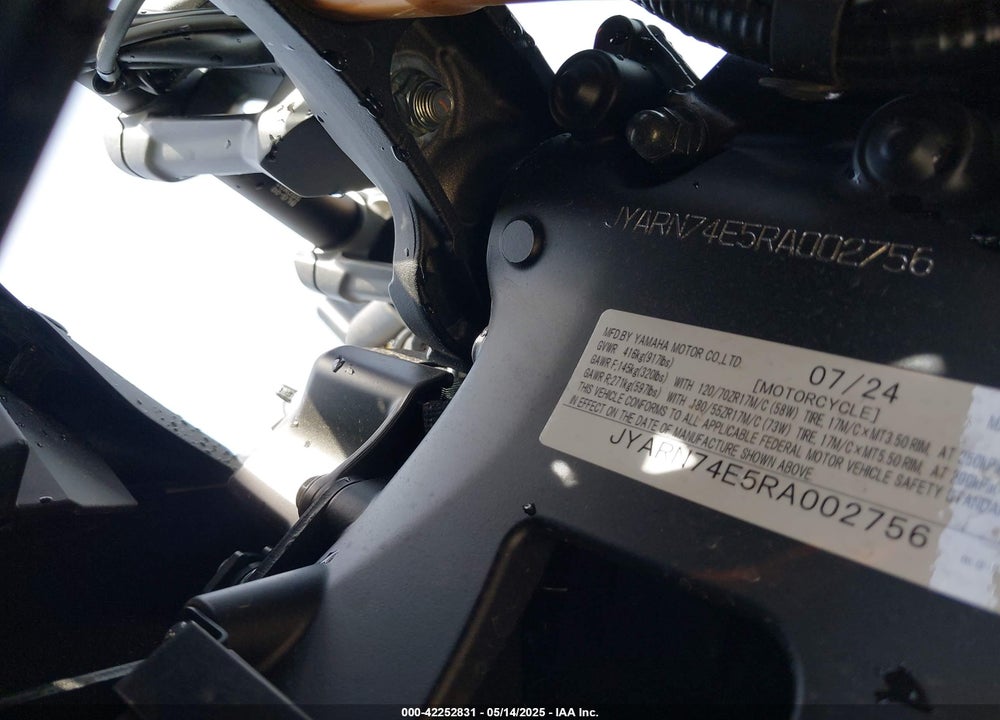 2024 YAMAHA MTT09 GT VIN: JYARN74E5RA002756