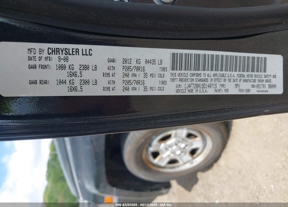 2009 JEEP PATRIOT VIN: 1J4FT28A19D140715