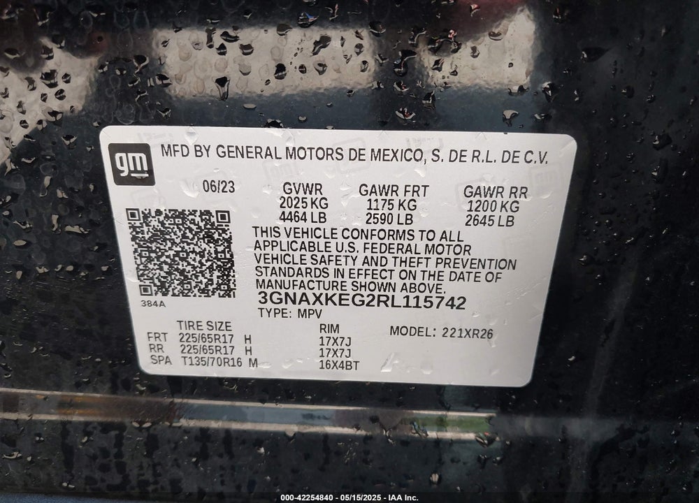 2024 CHEVROLET EQUINOX VIN: 3GNAXKEG2RL115742