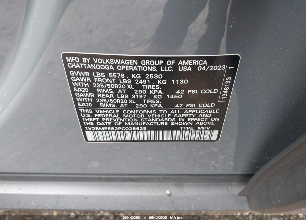 2023 VOLKSWAGEN ID.4 S VIN: 1V25MPE82PC026625
