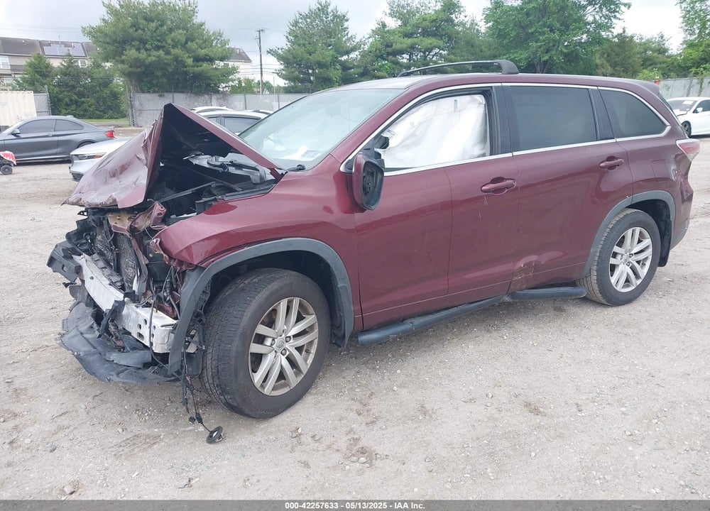 2015 TOYOTA HIGHLANDER VIN: 5TDBKRFH6FS145117