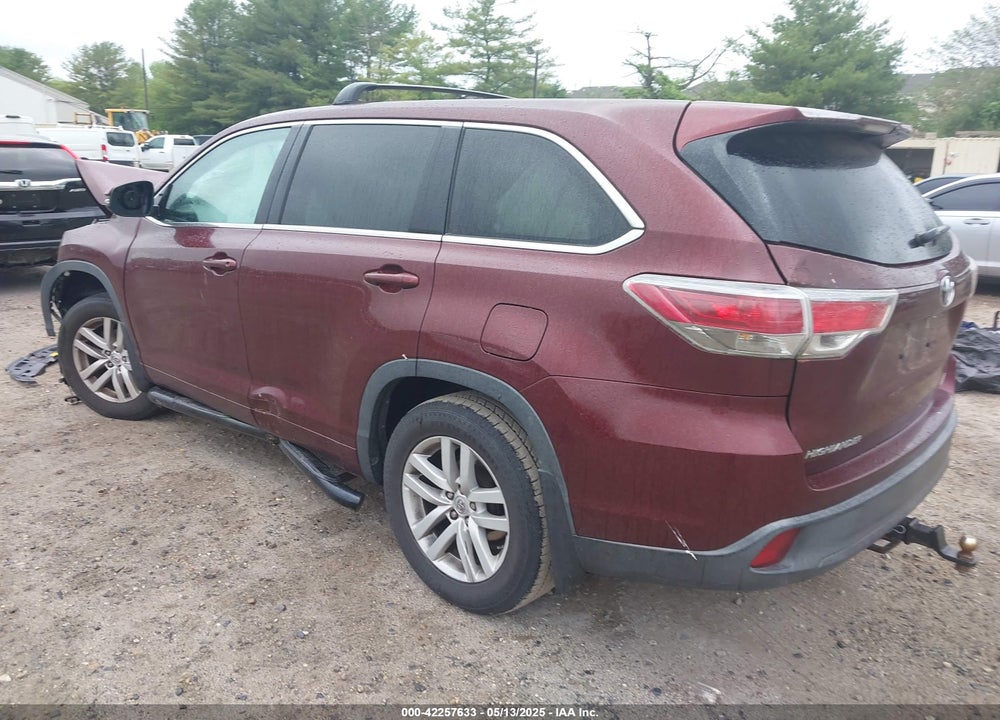 2015 TOYOTA HIGHLANDER VIN: 5TDBKRFH6FS145117