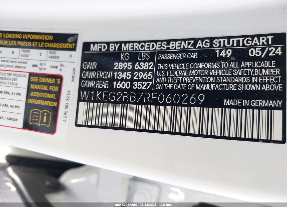 2024 MERCEDES-BENZ EQE 350 VIN: W1KEG2BB7RF060269