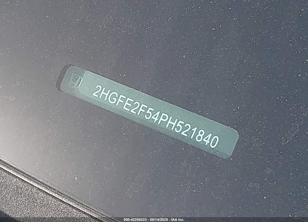 2023 HONDA CIVIC VIN: 2HGFE2F54PH521840