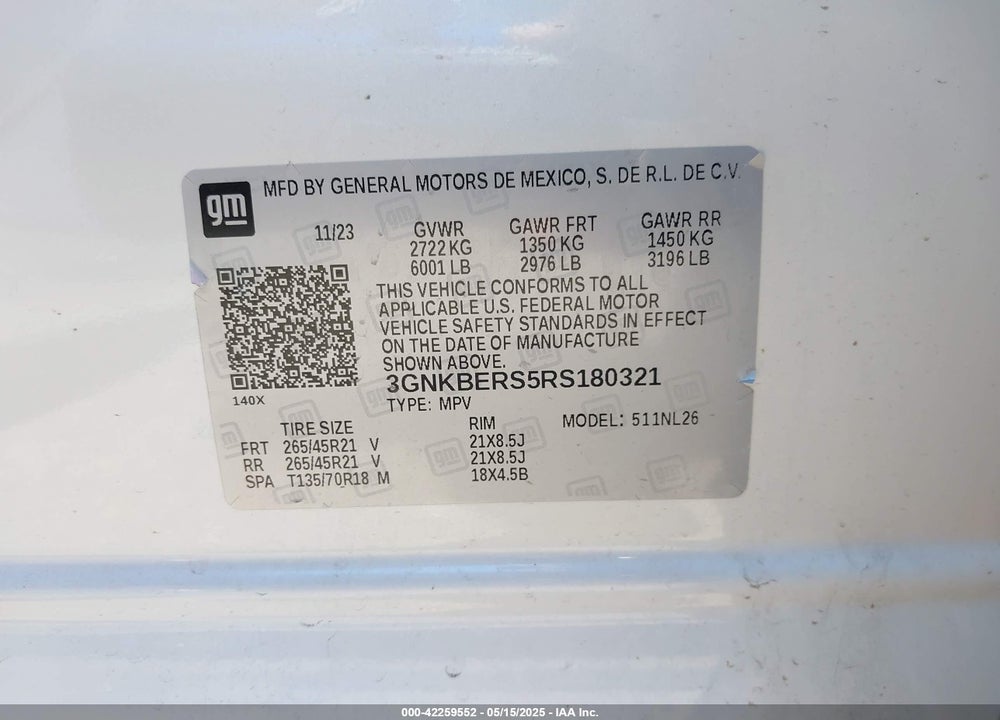 2024 CHEVROLET BLAZER VIN: 3GNKBERS5RS180321