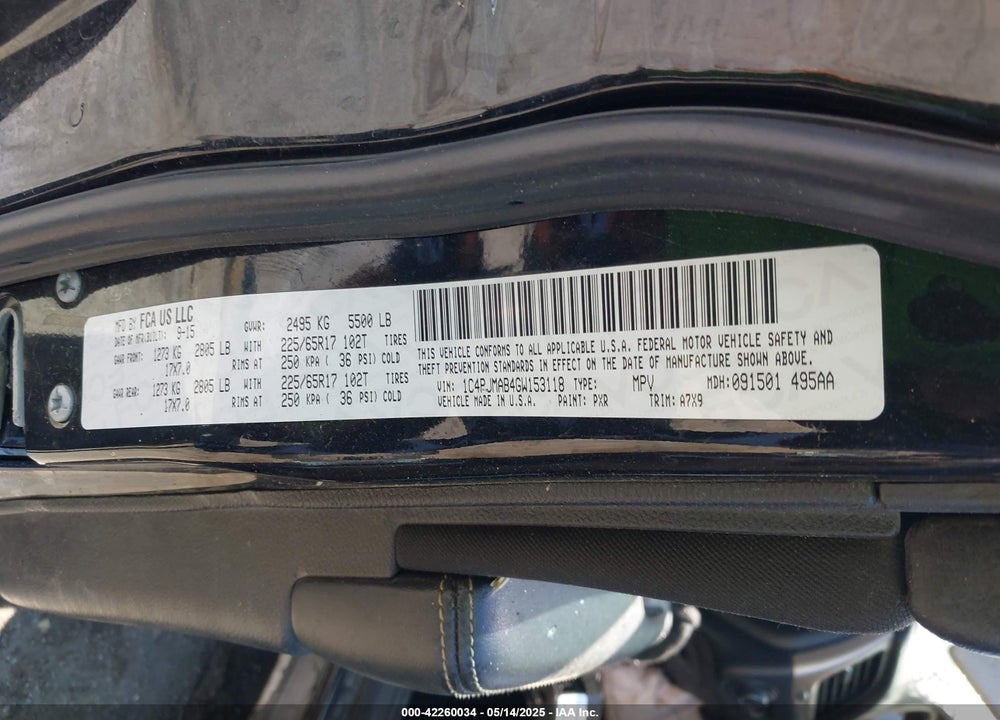 2016 JEEP CHEROKEE SPORT VIN: 1C4PJMAB4GW153118