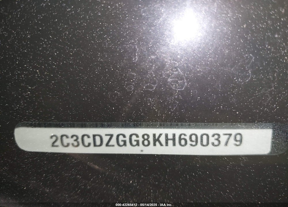 2019 DODGE CHALLENGER VIN: 2C3CDZGG8KH690379