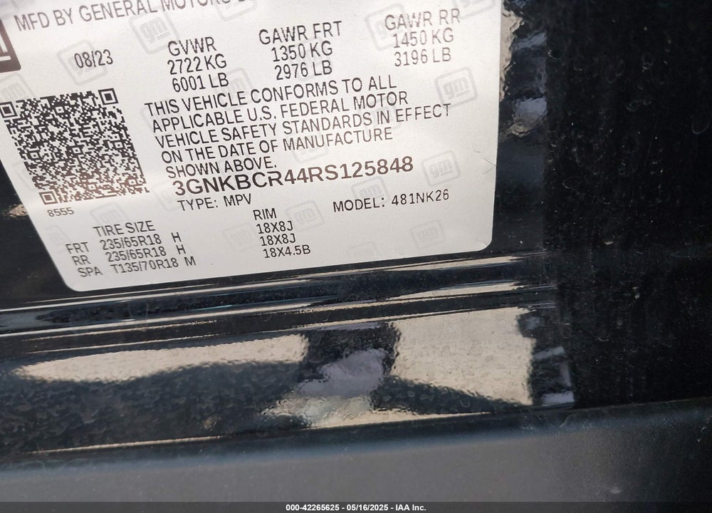 2024 CHEVROLET BLAZER FWD 2LT VIN: 3GNKBCR44RS125848