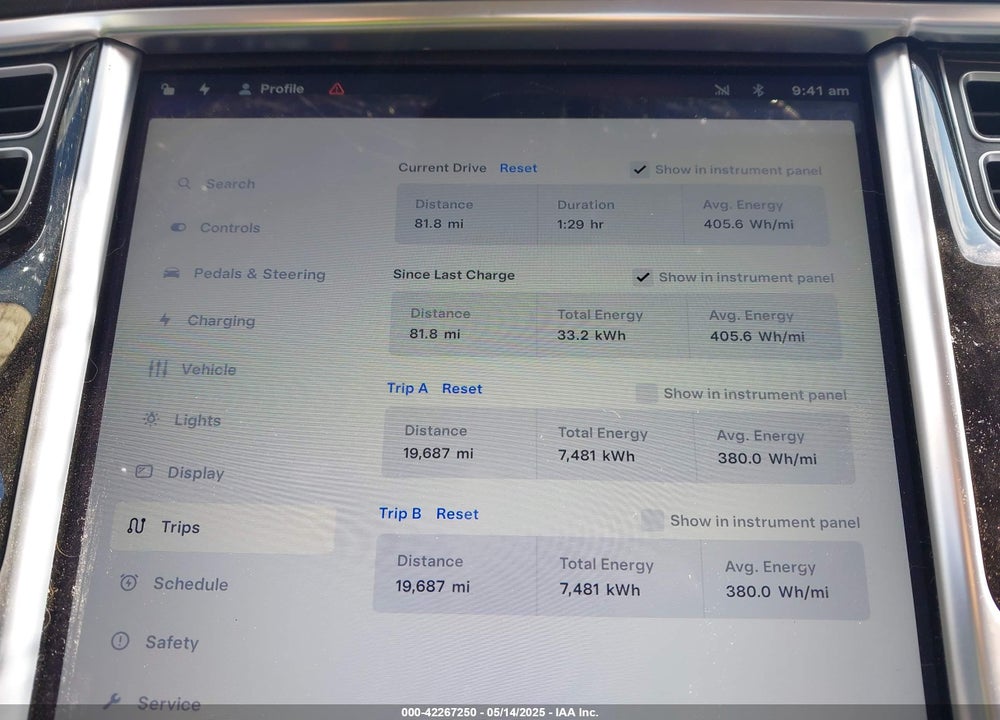 2014 TESLA MODEL S P85 VIN: 5YJSA1H14EFP44251