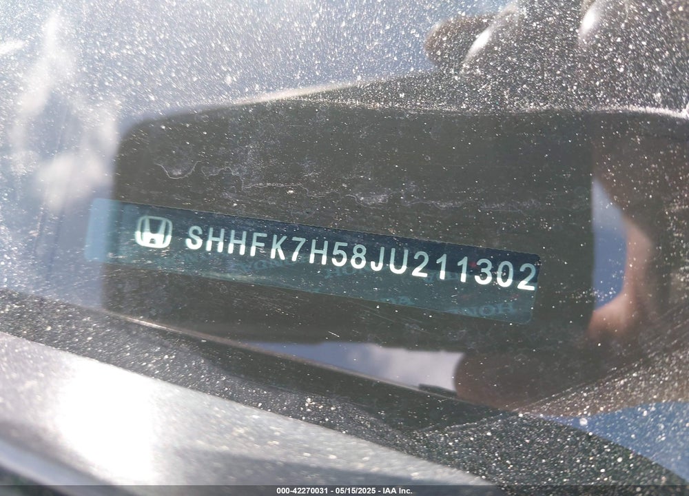 2018 HONDA CIVIC VIN: SHHFK7H58JU211302