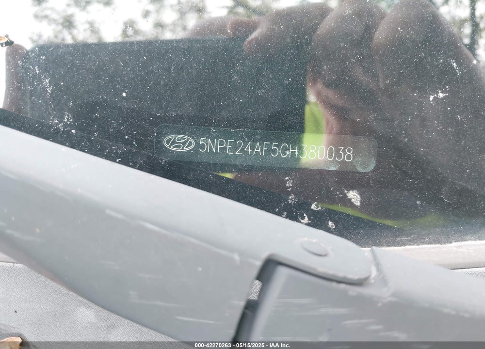 2016 HYUNDAI SONATA SE VIN: 5NPE24AF5GH380038