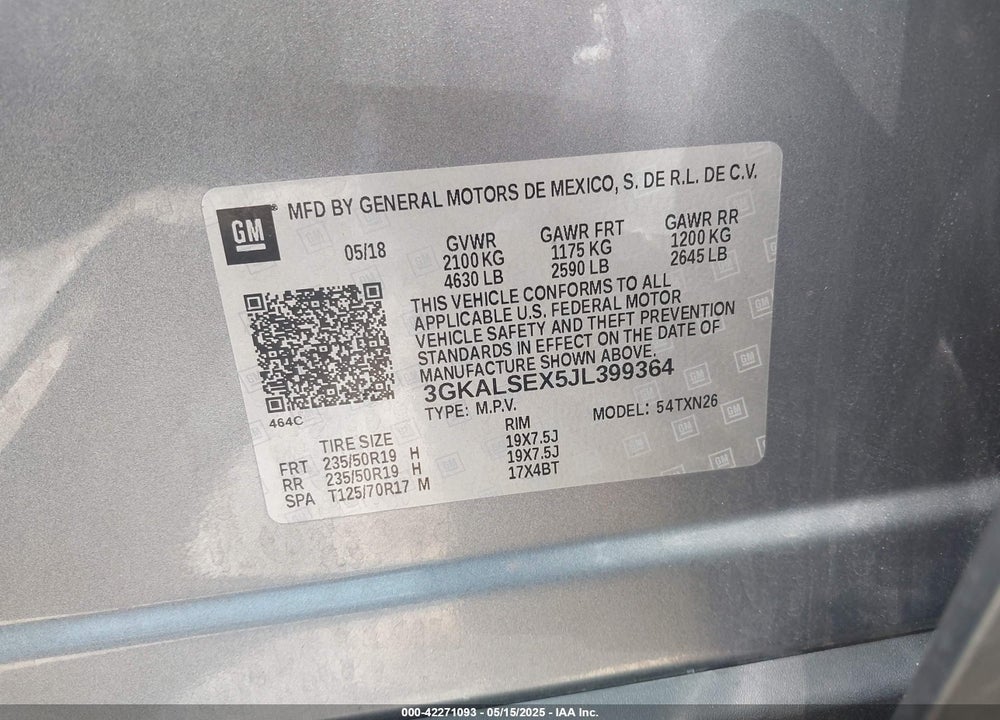 2018 GMC TERRAIN DENALI VIN: 3GKALSEX5JL399364