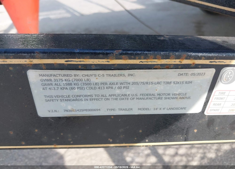 2023 UTILITY EQUP OTHER VIN: 7N3BL1425PE000694