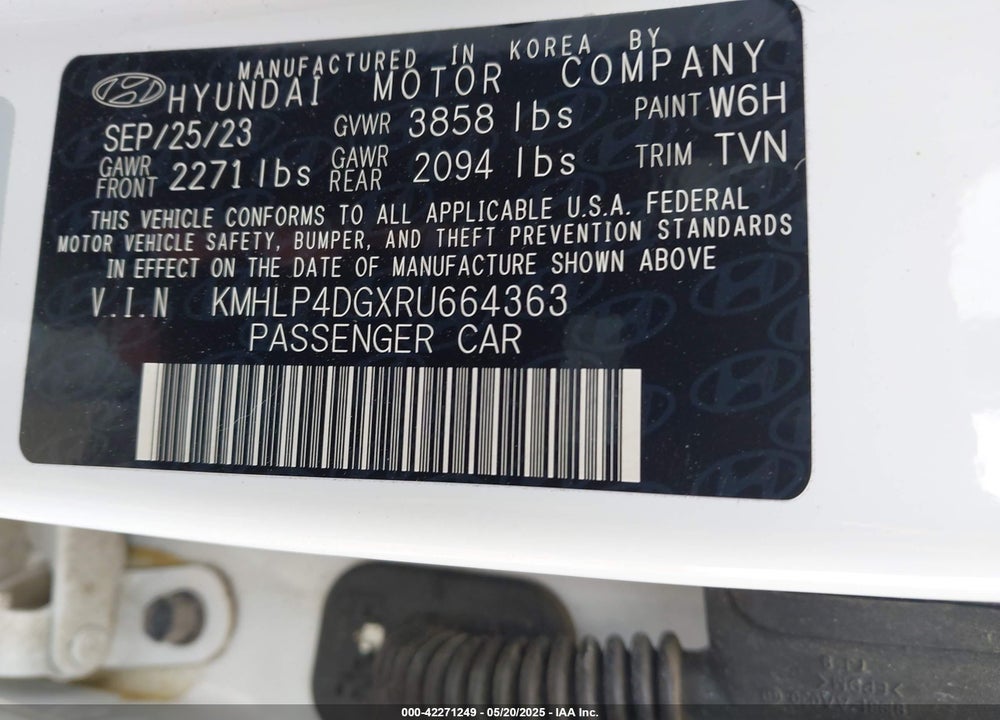 2024 HYUNDAI ELANTRA VIN: KMHLP4DGXRU664363
