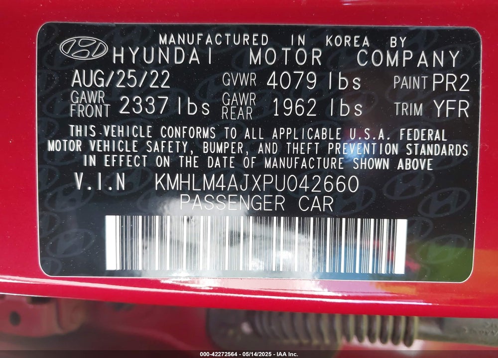 2023 HYUNDAI ELANTRA HYBRID BLUE VIN: KMHLM4AJXPU042660