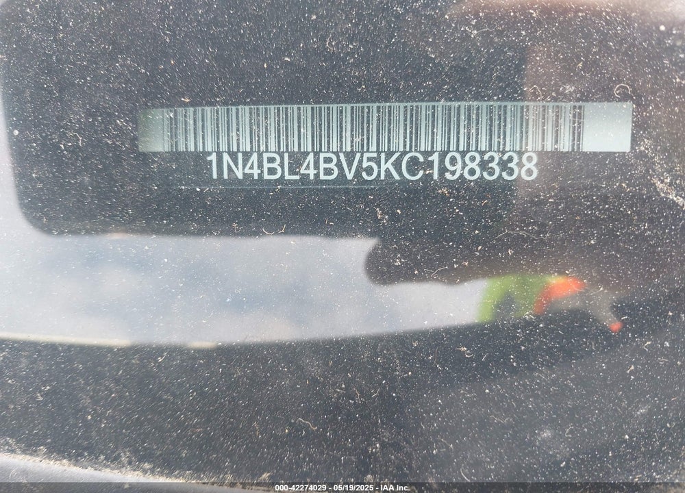 2019 NISSAN ALTIMA VIN: 1N4BL4BV5KC198338