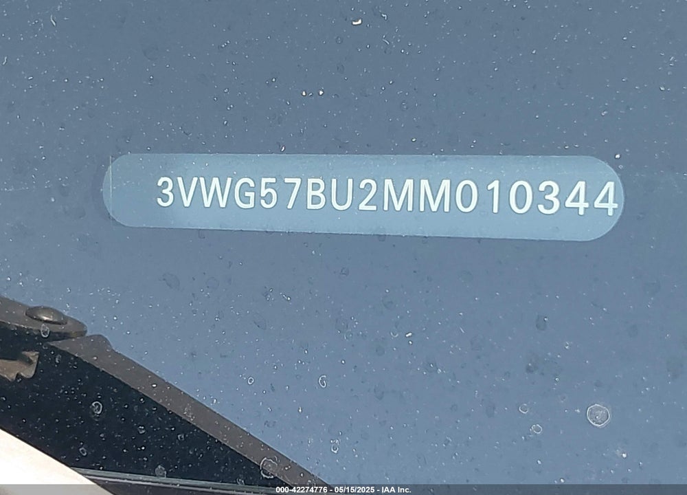 2021 VOLKSWAGEN JETTA VIN: 3VWG57BU2MM010344