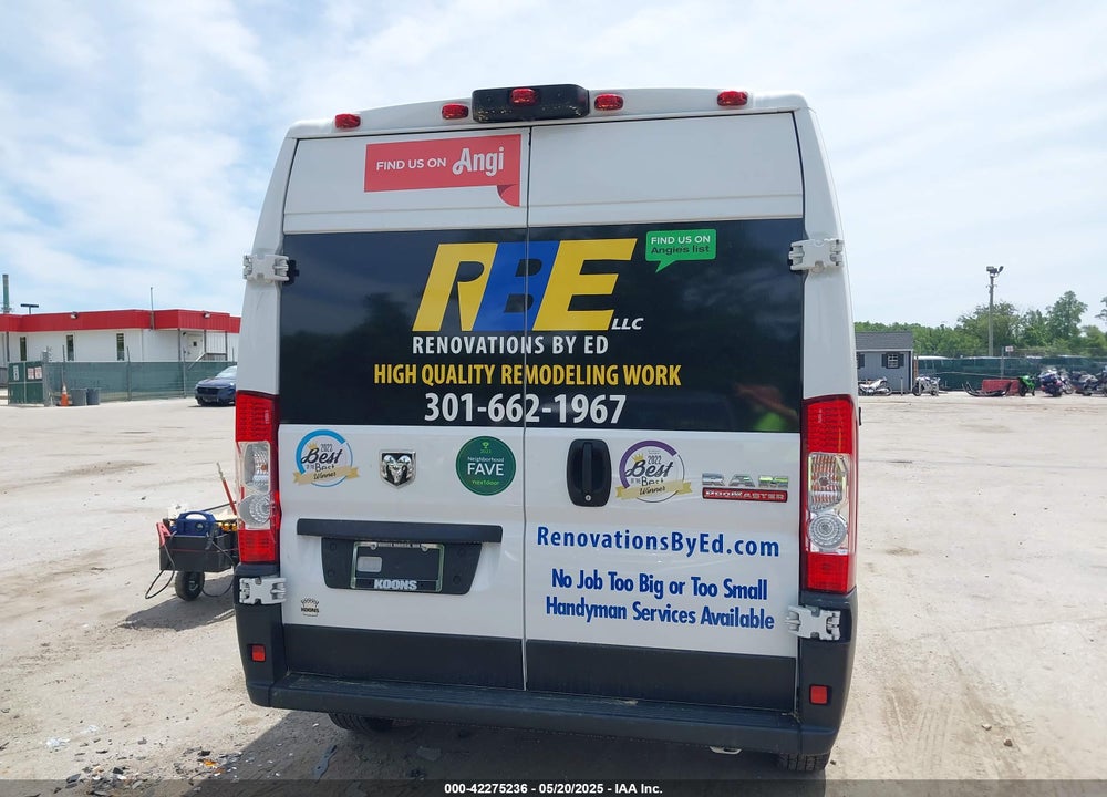2020 RAM PROMASTER 1500 HIGH ROOF 136 WB VIN: 3C6TRVBG0LE127103