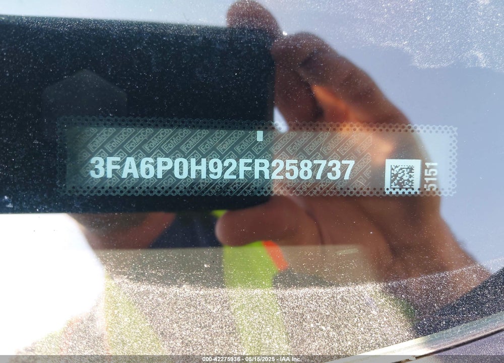 2015 FORD FUSION SE VIN: 3FA6P0H92FR258737